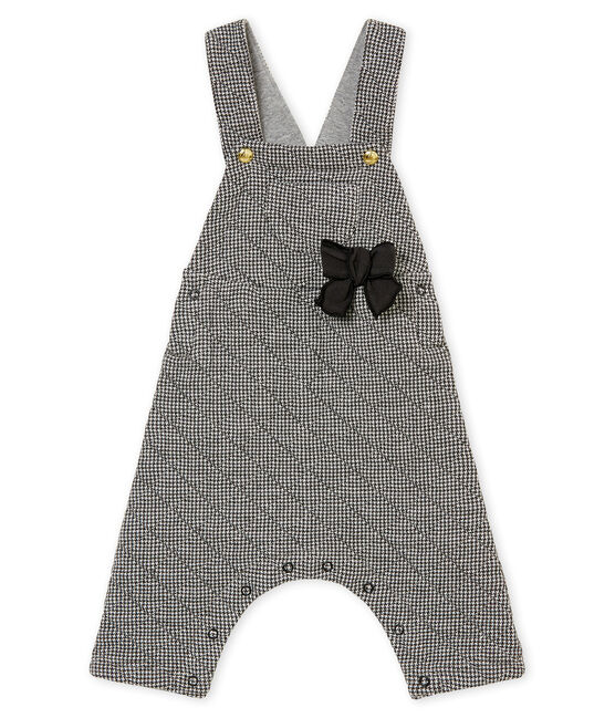 Salopette in tubic met pied-de-poule voor babymeisjes grijs CAPECOD/wit MARSHMALLOW