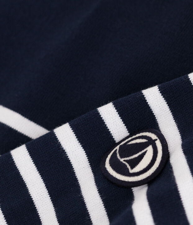 Katoenen marineshirt met lange mouw voor dames blauw/wit