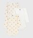 Setje van katoenen babybody's met lange mouw en glitterende hartjesprint