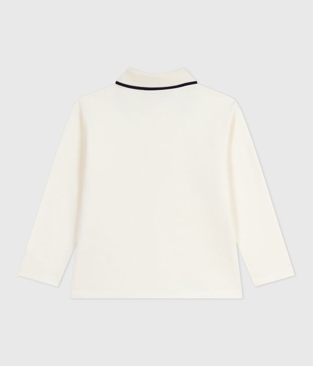 Katoenen kinderpolo met lange mouwen en print MILK