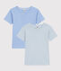 Setje met 2 basic katoenen T-shirts met korte mouw voor kinderen