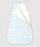 Babyboottrappelzak van biologisch katoen wit MARSHMALLOW/blauw COOL