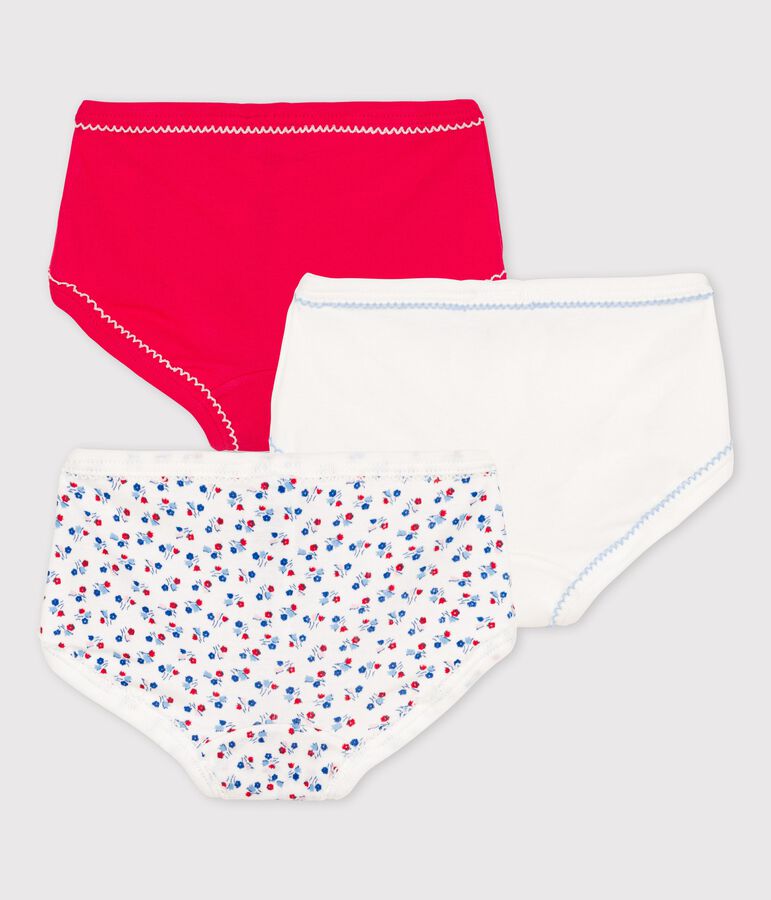 Set van 3 hoge meisjesslips in katoen multicouleur