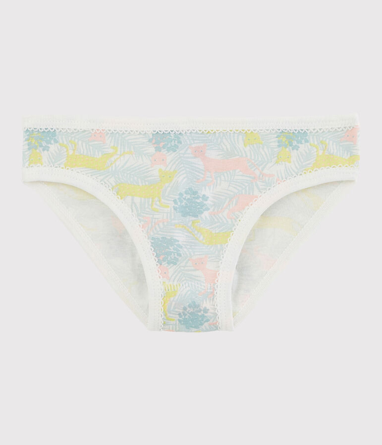 Katoenen onderbroekje voor meisjes wit/multicouleur
