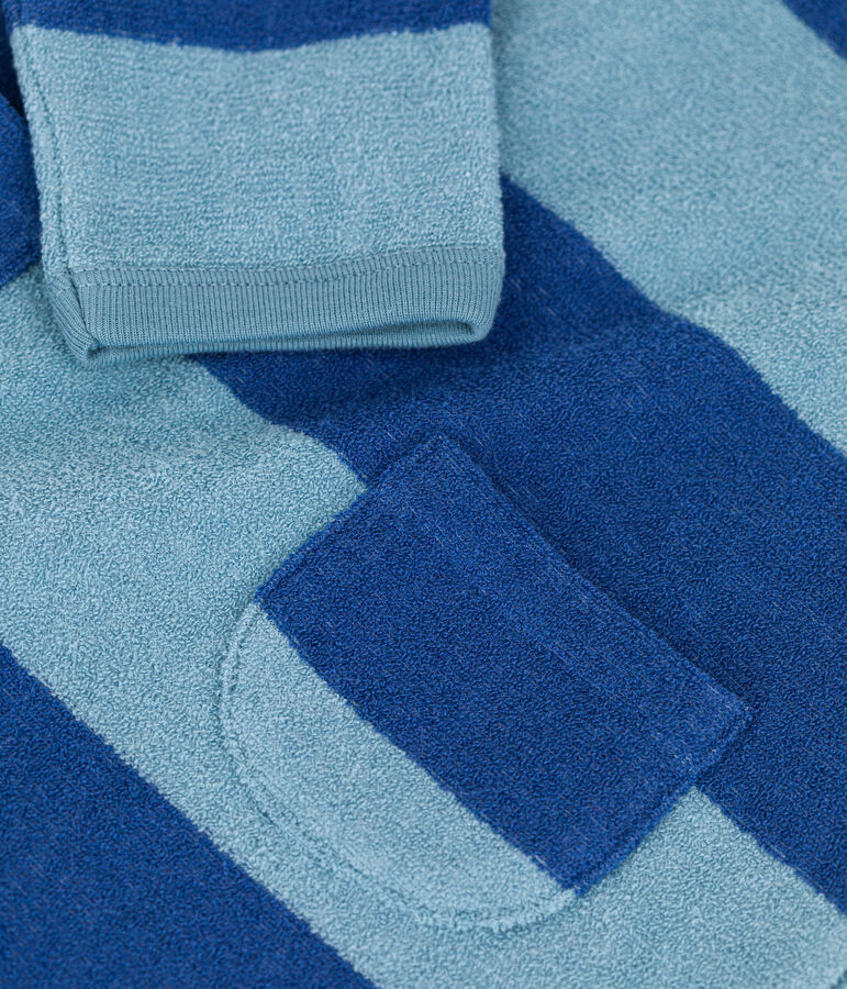 Lang pakje in boucl&eacute;badstof voor babyjongens blauw/blauw