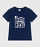 Teeshirt enfant en coton manches courtes imprimé bleu MEDIEVAL