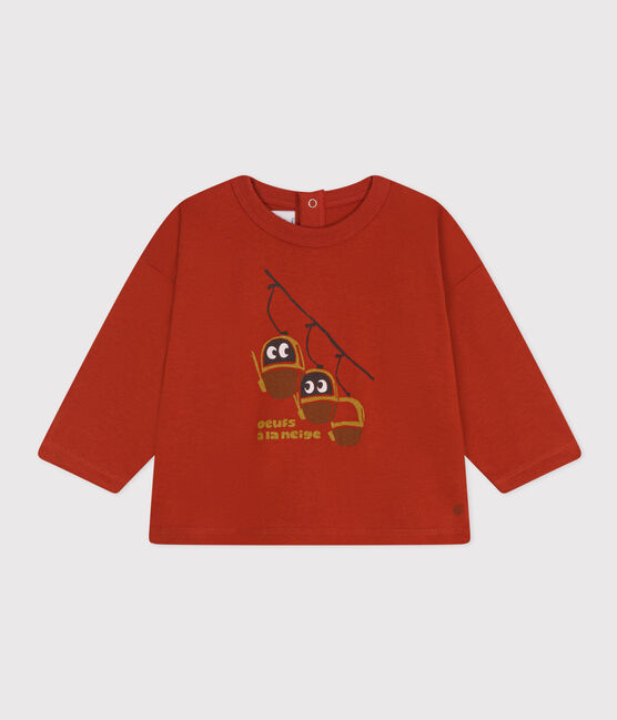T-shirt met lange mouwen in jersey voor baby's rood HARISSA