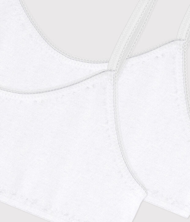Set van 2 witte brassi&egrave;res voor meisjes multicouleur
