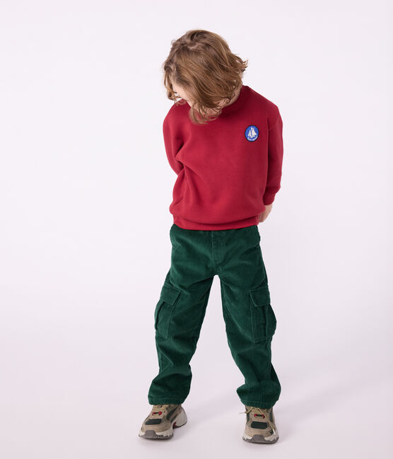 Sweatshirt enfant en coton uni AMARANTE