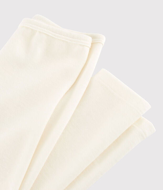 Effen legging kind van wol en katoen beige