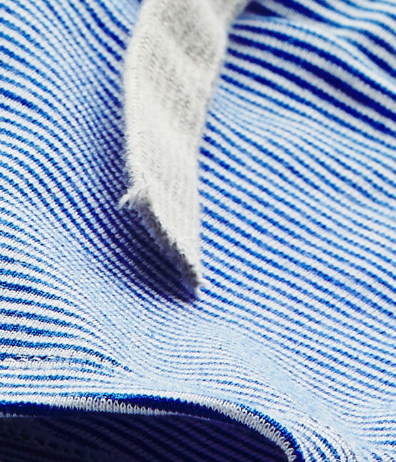 Gestreepte short voor babyjongens blauw PERSE/wit MARSHMALLOW