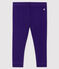 Effen legging van 1x1 ribstof babymeisje. ROXO