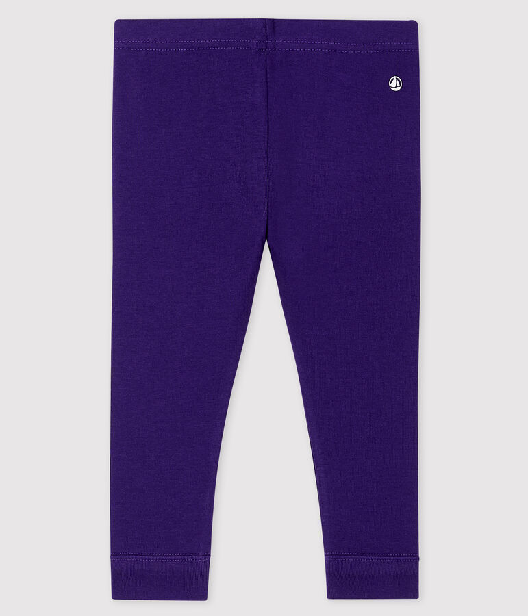Effen legging van 1x1 ribstof babymeisje. ROXO