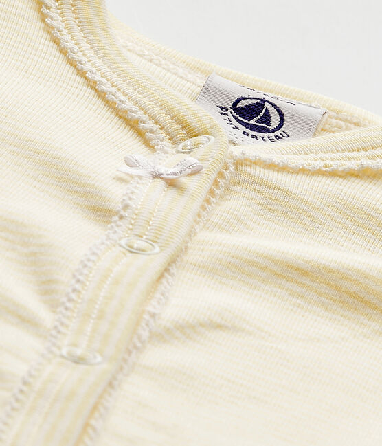 Dors bien sans pieds bébé fille rayé milleraies jaune TEMPETE/blanc MULTICO