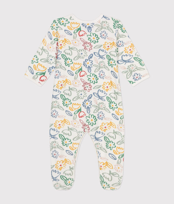 Pyjama en velours imprimé fleurs bébé blanc MARSHMALLOW/blanc MULTICO