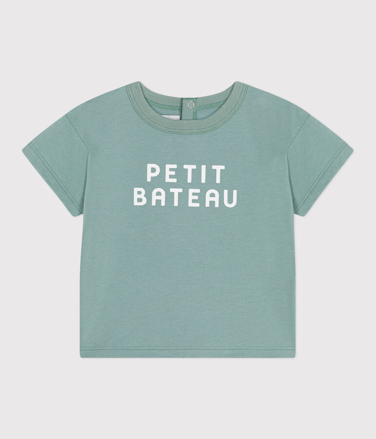 Effen katoenen T-shirt met korte mouwen voor baby's groen