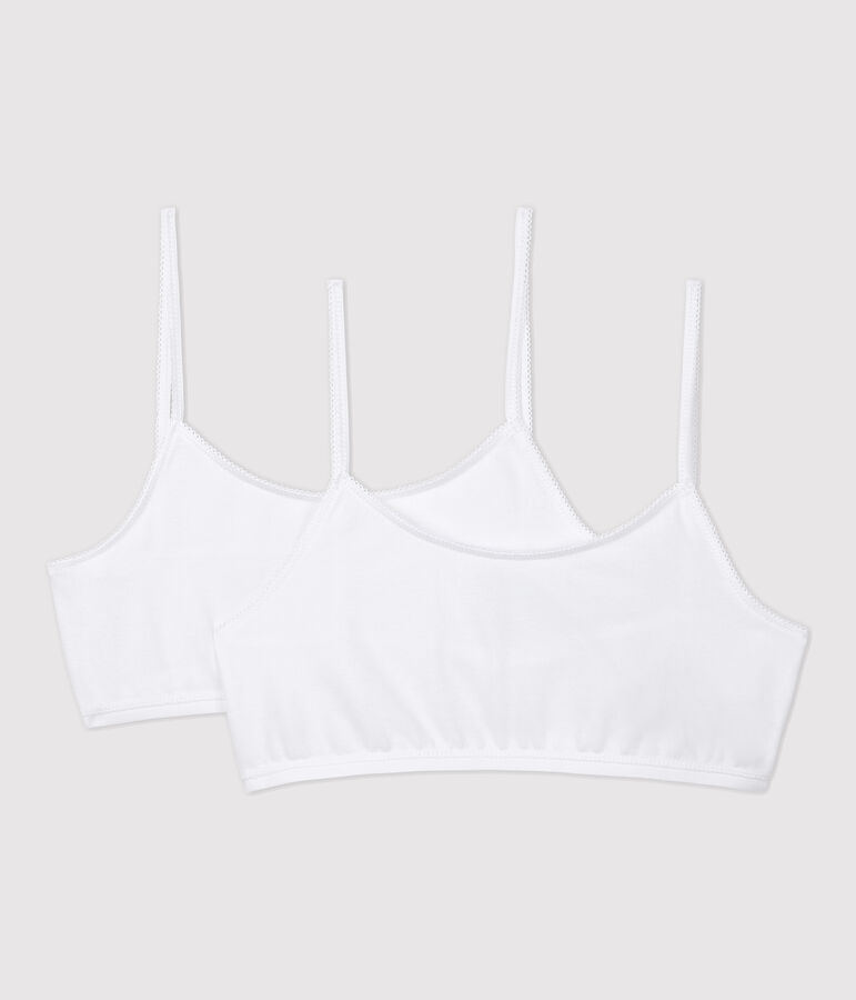 Lot de 2 brassi&egrave;res blanches fille blanc