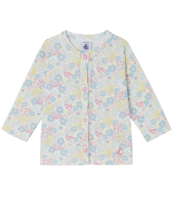 Cardigan bébé fille imprimé blanc ECUME/blanc MULTICO