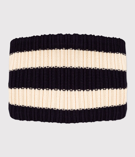 Snood rayé en tricot doublé en polaire bébé/enfant garçon-fille bleu SMOKING/ AVALANCHE