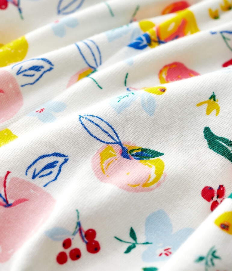 Culotte bloomer imprim&eacute;e en gorcella b&eacute;b&eacute; fille. blanc/multicouleur