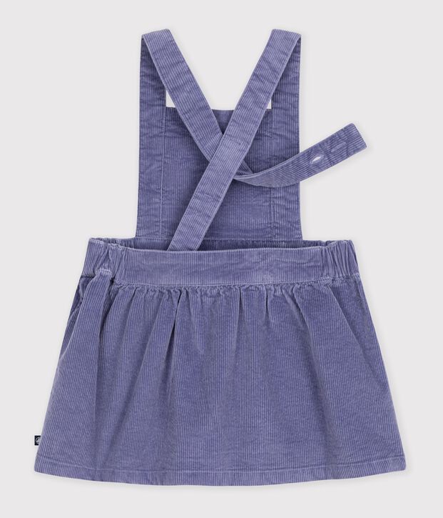 Mouwloos babyjurkje van effen corduroy purper