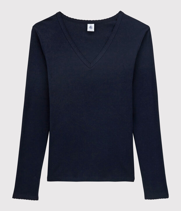 Tee-shirt L'ICONIQUE  cocotte en coton Femme bleu marine