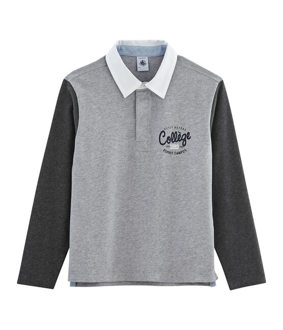 Polo rugby enfant garçon gris SUBWAY/noir CITY