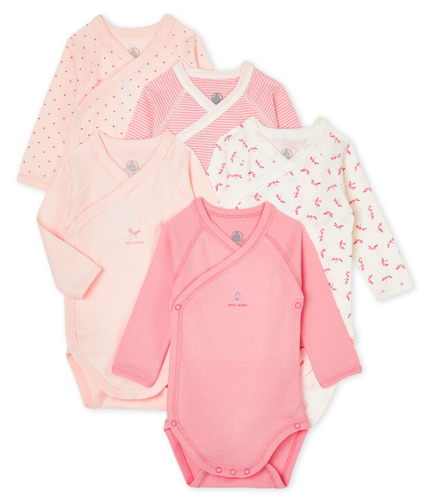 Lot de 5 bodies naissance manches longues b&eacute;b&eacute; multicouleur