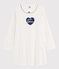 Chemise de nuit mini cœurs petite fille en côte blanc MARSHMALLOW/bleu MEDIEVAL