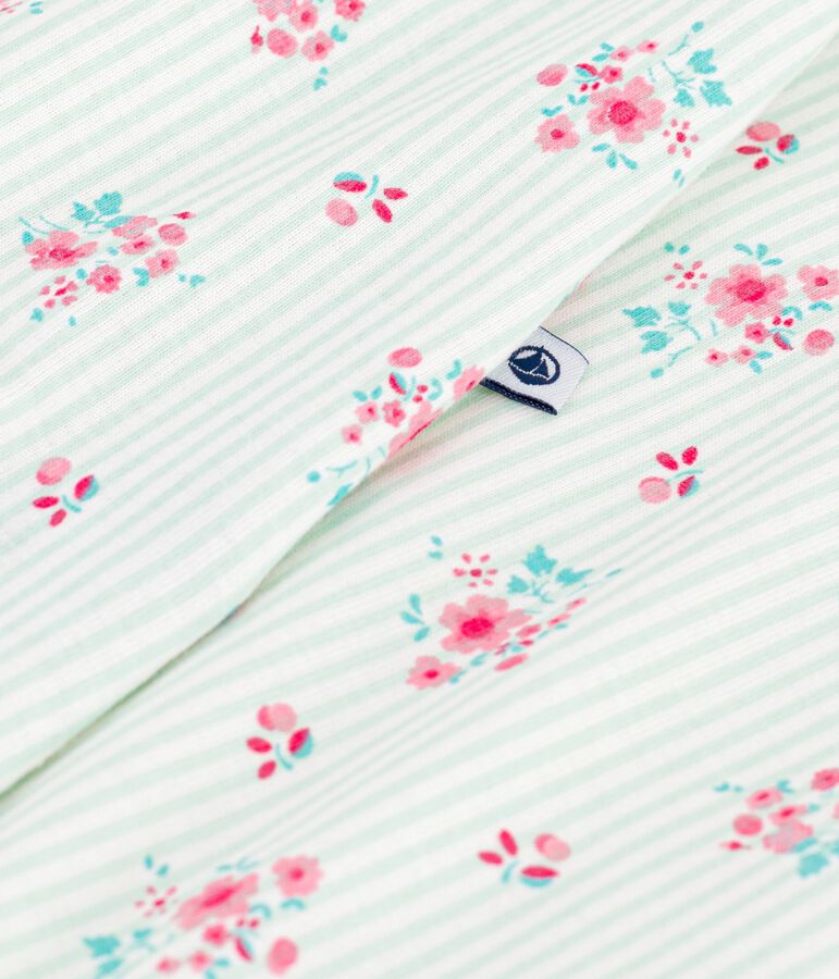 Kort babypakje van katoen met met bloemenprint wit/multicouleur