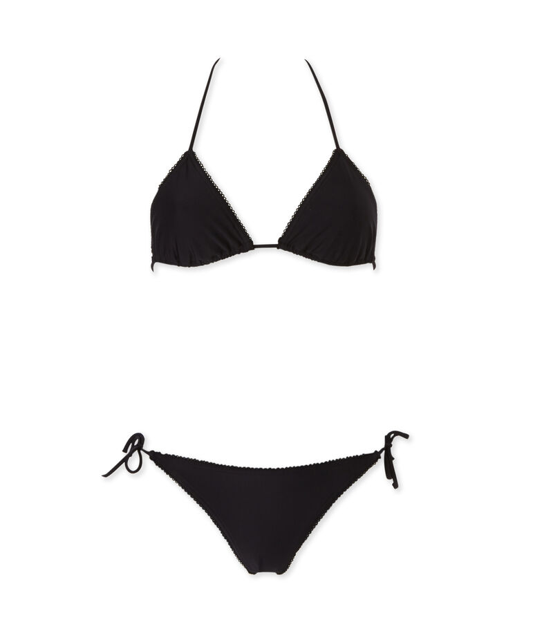 Effen damesbikini zwart Noir