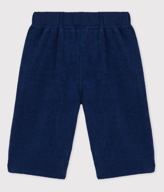 Bermuda van bouclébadstof voor jongens blauw MEDIEVAL