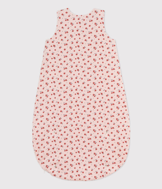 FLUWELEN TRAPPELZAKJE MET BLOEMEN VOOR BABY'S TOG 2 roze SALINE/wit MULTICO
