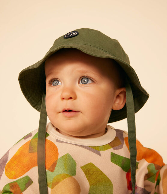 Bob uni à nouer en coton bébé vert CROCO