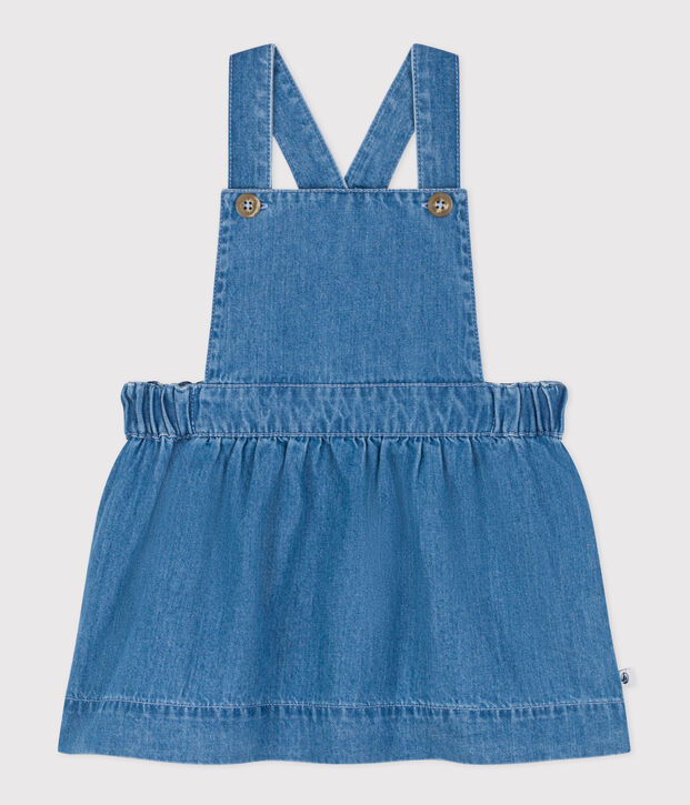 Jurk zonder mouwen van licht denim voor baby's blauw