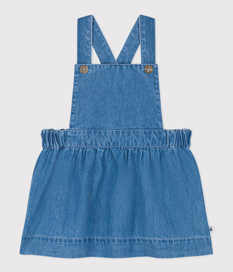 Robe sans manche en denim l&eacute;ger b&eacute;b&eacute; bleu