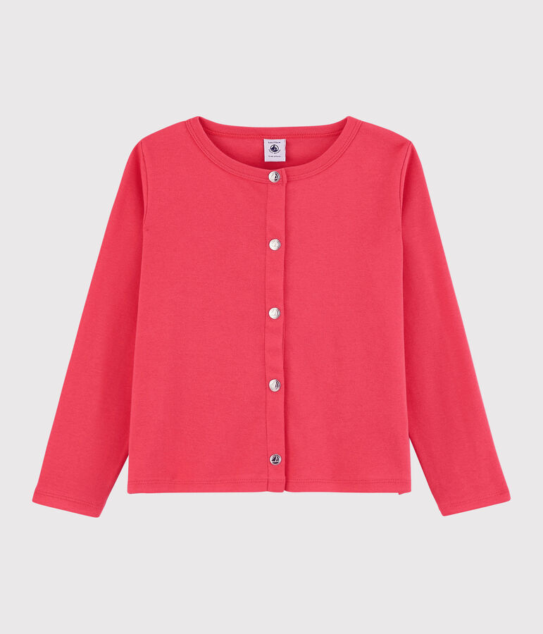 Cardigan en coton enfant fille rose GROSEILLER