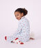 Pyjama boutonn&eacute; enfant en coton &agrave; c&oelig;urs blanc/multicouleur