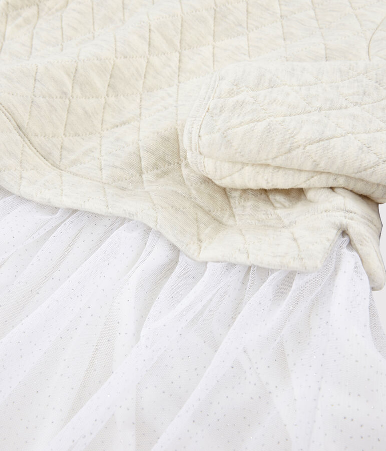 Robe manches longues enfant fille beige