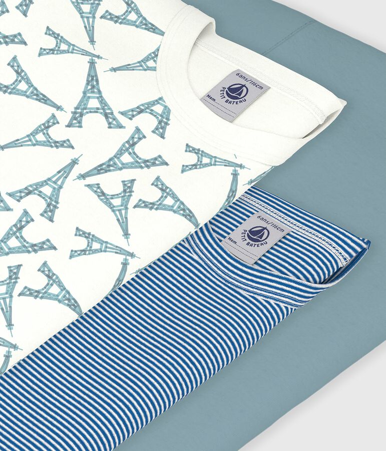 Setje van katoenen T-shirts met korte mouwen en Eiffeltorenprint voor kinderen multicouleur