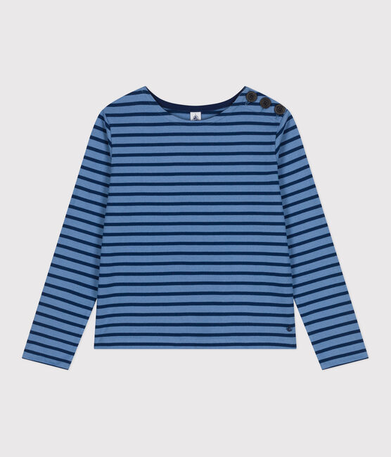 Marinière boutonnée en coton Femme bleu BEACH/ MEDIEVAL