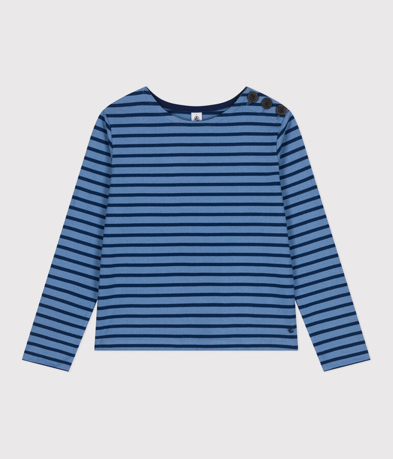 Katoenen marineshirt met knopen voor dames blauw BEACH/ MEDIEVAL