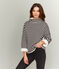 Tweezijdige marinièretrui vrouwen zwart CITY/beige COQUILLE