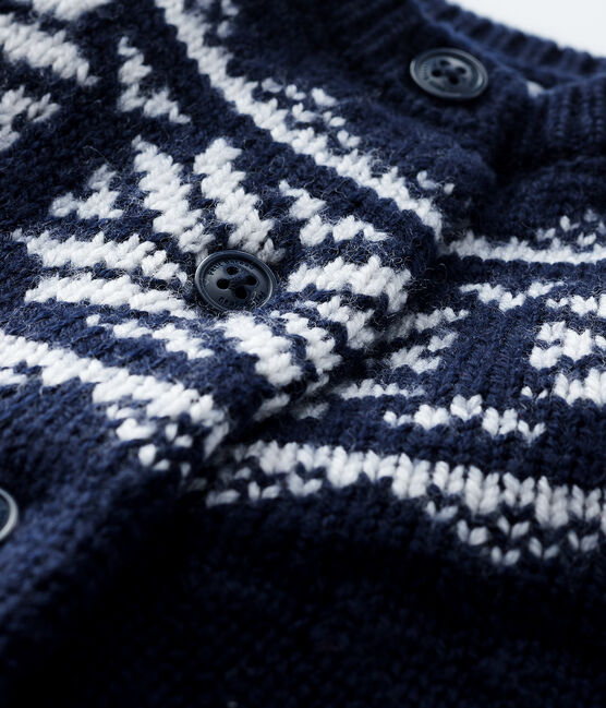 100% willen babyvestje blauw SMOKING/wit MARSHMALLOW