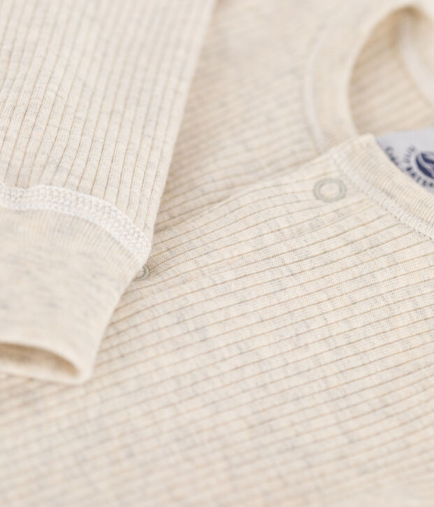 Lang pakje van ribstof voor baby's beige