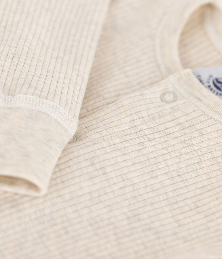 Lang pakje van ribstof voor baby's beige