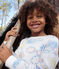 Katoenen pyjama met wolkjesmotief en regenboogprint voor kinderen wit MARSHMALLOW/wit MULTICO