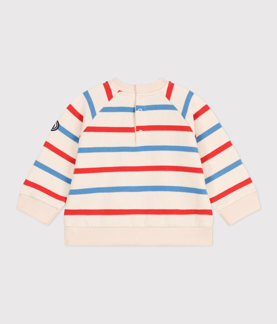 Katoenen babysweater met tweekleurige strepenprint in matrozenstijl wit AVALANCHE/ MULTICO