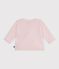 Brassi&egrave;re b&eacute;b&eacute; cache-c&oelig;ur en tricot laine et coton ajour&eacute; rose clair