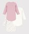 Setje van katoenen body's met lange mouwen en bosbessenprint voor baby's multicouleur